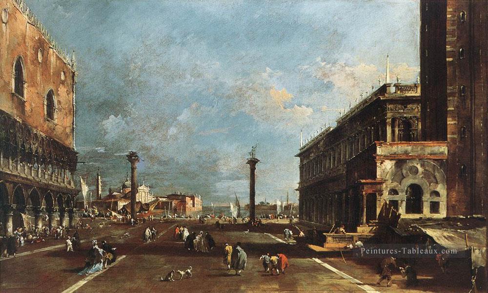 Vue de la Piazzetta San Marco vers le San Giogio Maggiore école vénitienne Francesco Guardi Peintures à l'huile